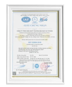 Giấy chứng nhận ISO của TATANO